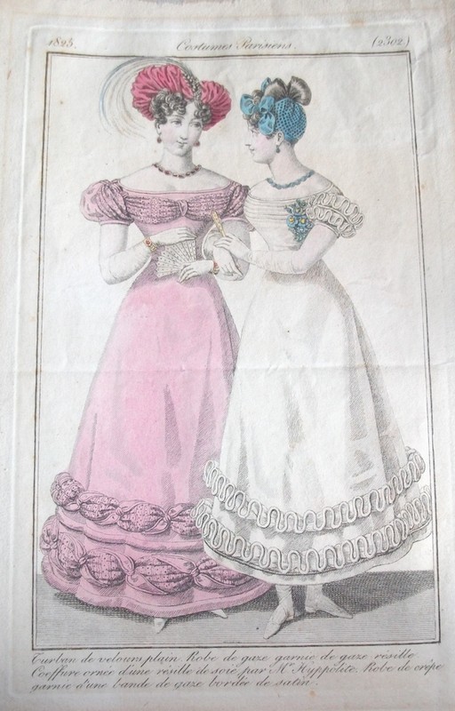 Gravure de mode, Costumes parisiens 1825